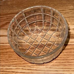 Clear Glass Bowl with Grid Pattern
